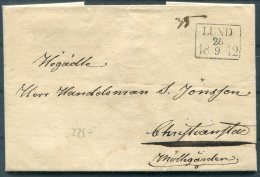 1842 Sweden Entire Lund - Christianstad - ... - 1855 Prephilately