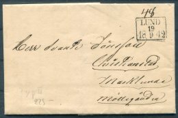 1842 Sweden Lund - Christianstad Entire - ... - 1855 Prephilately