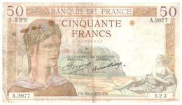 Billet  >  France > 50 Francs 1935 - 50 F 1934-1940 ''Cérès''