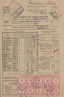 SEINE ET OISE - BONNIERES SUR SEINE - 10-10-1933 - BORDERAU DES VALEURS A RECOUVRER - TAXE N°58 - BLOC DE10. - 1859-1959 Cartas & Documentos