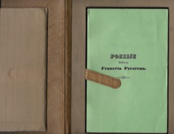 SLOVENIA, POEZIJE DOKTORJA  FRANCETA PREŠERNA,1972, REPRODUCIRANI PONATIS PRVE IZDAJE - Poëzie