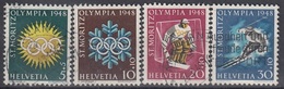 SWITZERLAND 492-495,used,falc Hinged - Winter 1948: St. Moritz