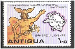 Antigua 1976 25 Years Of Postal Administration Of The UN - Mercury And UPU Emblem 1/2c  Mi 447 MNH(**) - 1960-1981 Autonomie Interne