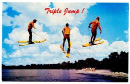 Delcampe - United States Modern Postcard Water Skiing Triple Jump - Cypress Gardens, Florida - Wasserski