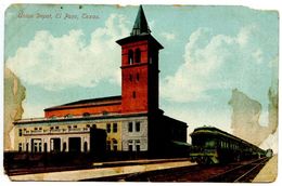 United States 1912 Postcard Union Depot - El Paso, Texas - El Paso