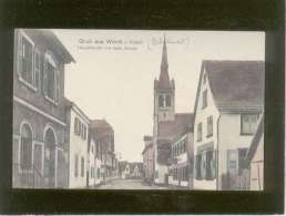 Delcampe - Gruss Aus Wörth A. Rh. Hauptstrasse Mit Kath. Kirche Pas D'éditeur N° 7895 - Wörth