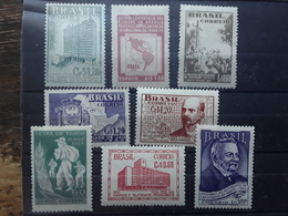 BRASIL / BRAZIL / BRESIL 1951 - 1953  , 8 Timbres Neufs **/ MNH, TB - Unused Stamps