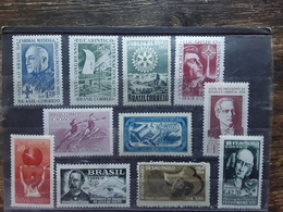 BRASIL / BRAZIL / BRESIL 1954 - 1955  , 11 Timbres Neufs **/ MNH, TB - Unused Stamps