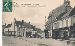 Delcampe - (CPA 61) REMALARD  /   Place Du Marché Et Rue De L'Église - - Remalard