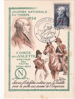 TUNISIE 1954 CARTE COMMEMORATIVE JOURNEE DU TIMBRE A TUNIS - Briefe U. Dokumente