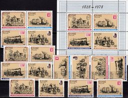 150 Years Post 1978 Griechenland 1308/1,4x ZD,VB+Block 1 ** 6€ Posttransport M/s Philatelics Blocs Sheets Bf Hellas - Blocks & Sheetlets