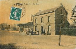 FRUGES GARE CARTE TOILEE 62 - Fruges