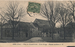 Delcampe - (CPA 61) SÉES /  Place Du Grand-Friche  -  Croix Rouge - Hôpital Auxiliaire N°25 - - Sees