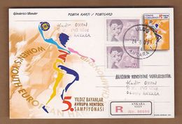 AC - 2001, WOMEN'S YOUTH EUROPEAN HANDBALL CHAMPIONSHIP, TURKEY REGISTERED ANKARA, 24 JULY 2001 - Postal Stationery