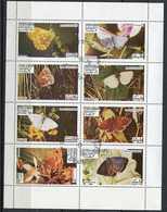 Delcampe - (lot 44) Oman Ob  Série De 8 Tbres En Petite Feuille -  Papillons - - Oman