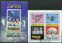 Delcampe - (lot 49) Oman Ob  Lot De 2 Blocs - Cosmonautes - - Oman