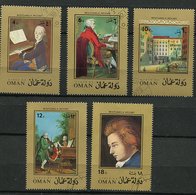 Delcampe - (lot 50) Oman Ob  Lot De 5 Tbres - Compositeur : Mozart - - Oman
