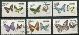Delcampe - (lot 55) Oman Ob  Lot De 6 Tbres - Papillons - - Oman