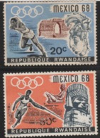 1968 MEXICO CITY OLYMPIC   . USED HIGH VALUE  STAMPS  FROM  RWANDA - Zomer 1968: Mexico-City