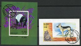 Delcampe - (lot 76) Oman Ob 2 Blocs - Tapir. Chien - - Oman