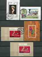 Delcampe - (lot 77) Oman **, Ob. - Lot De 5 Blocs - Portrait De Femme, Locomotive, Oiseaux - - Oman