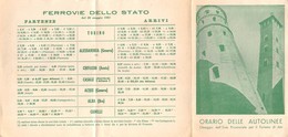 08091 "ASTI - ORARIO DELLE FERROVIE 1951" ENTE PROV. TURISMO - ORIGINALE - Europe