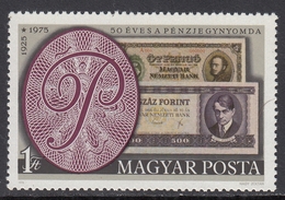 Hungary 1976 - The 50th Anniversary Of The Hungarian Bank Note Corporation, Banknote - Mi 3097 ** MNH - Münzen