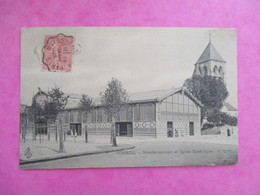 Delcampe - CPA 91 CORBEIL MARCHE COUVERT ET EGLISE SAINT SPIRE - Corbeil Essonnes