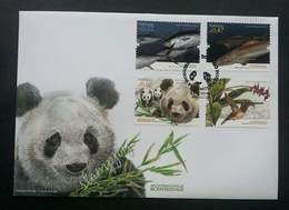 Portugal International Biodiversity 2010 Panda Birds Bird Fish (stamp FDC) - Cartas & Documentos