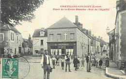 Delcampe - D-18-947 : CHATILLON-COLIGNY. PLACE DE LA CROIX BLANCHE. RUE DE L EGALITE - Chatillon Coligny
