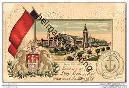 Delcampe - Hamburg - Neuer Central Bahnhof - Prägedruck - Mitte