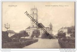Delcampe - Neustrelitz - Denkmal Grossherzog Georg Und Kirche - Neustrelitz