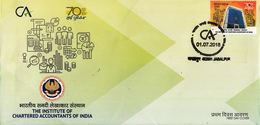 Delcampe - INDIA 2018  FDC Institute Of CHARTERED ACCOUNTANTS Of INDIA, First Day Cover Jabalpur Cancelloed, Architecture, - FDC