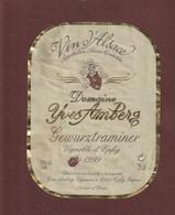 Etiquette De  Vin D'ALSACE.- GEWURZTRAMINER.- Domaine Yves AMBERG . Vignoble D'  EPFIG. 67 - Année 1999 - Gewürztraminer