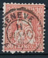 33 / 25 Sitzende Helvetia Sauber Gestempelt - Vollstempel GENÈVE - Usados