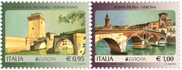Serie EUROPA BRIDGES 2018 Francobolli ITALIA CEPT POSTEUROP EUROPE ITALY ITALIE PONTI PONTS Set Stamps Stamp MNH Timbre - 2011-20:  Nuevos