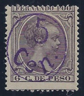 ESPAÑA/FERNANDO POO 1896/900 - Edifil#40Chcc - MLH * - Cambio De Color En La Sobrecarga - Fernando Po