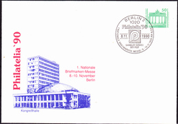 DDR GDR RDA - Ganzsache  "Kongreßhalle - Philatelia Berlin" (MiNr: PU 17/D2/001b) 1990 - Gest Used Obl - Privé Briefomslagen - Gebruikt