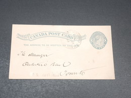 CANADA - Entier Postal Commerciale De Charlottetown Pour Toronto En 1892 - L 19811 - 1860-1899 Règne De Victoria