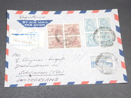 INDE - Enveloppe En Recommandé De New Delhi Pour La Suisse En 1950 - L 19823 - Brieven En Documenten