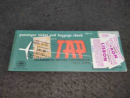 RARE VINTAGE TICKET PORTUGAL TAP AIR LINES PAN AMERICAN BAGGAGE IDENTIFICATION WITH SPANISH STAMP 1967 - Europe