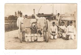 Carte Photo Militaria 37 TOURS Soldats Canon 75 Texte Premiers Jours Guerre 1/08/14 - Weltkrieg 1914-18