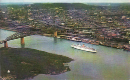Canada > Quebec > Montreal, Aerial View Jacques Cartier Bridge, Ship, Used 1967 - Montreal