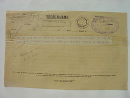 TELEGRAMME RESIDENCE GENERALE DE TUNIS DU 23 MARS 1914 - TAMPONS - TUNISIA SFAX TUNISIE - Militaire Militaria - Non Classés