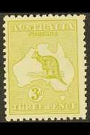 1915-27 3d Yellow- Olive Die II, SG 37d, Never Hinged Mint. For More Images, Please Visit Http://www.sandafayre.com/item - Other & Unclassified