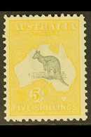 1915-27 5s Grey And Pale Yellow, SG 42 (BW 44D), Never Hinged Hinged Mint, Slightly Yellowish Gum. For More Images, Plea - Other & Unclassified