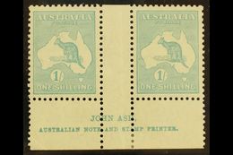 1929-30 Small Multiple Wmk 1s Blue-green Roo (SG 109), Ash Imprint Pair With "N" Over "N", BW 34z, Fine Mint  For More I - Sonstige & Ohne Zuordnung