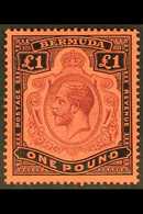 1918-22 £1 Purple & Black/red, SG 55, Very Fine, Lightly Hinged Mint For More Images, Please Visit Http://www.sandafayre - Bermudes