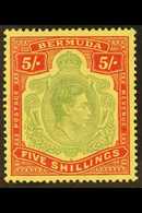 1938-53 5s Bronze- Green And Carmine- Red / Pale Yellow, SG 118c, Very Fine Mint. A Lovely Example Of This Distinctive S - Bermudes