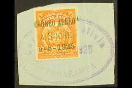 1925 FIRST FLIGHT SPECIAL OVERPRINTED STAMP. 50c Orange Air With "Correo Aereo A Sucre" Overprint (Michel 148, Sanabria  - Bolivia